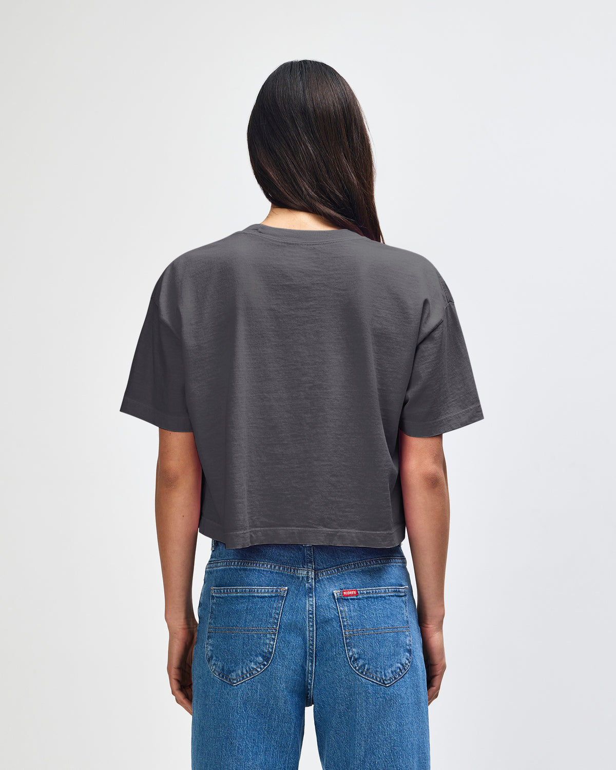 American Apparel Heavyweight Cotton Women's Garment Dyed Crop Boxy T-Shirt - Faded Black