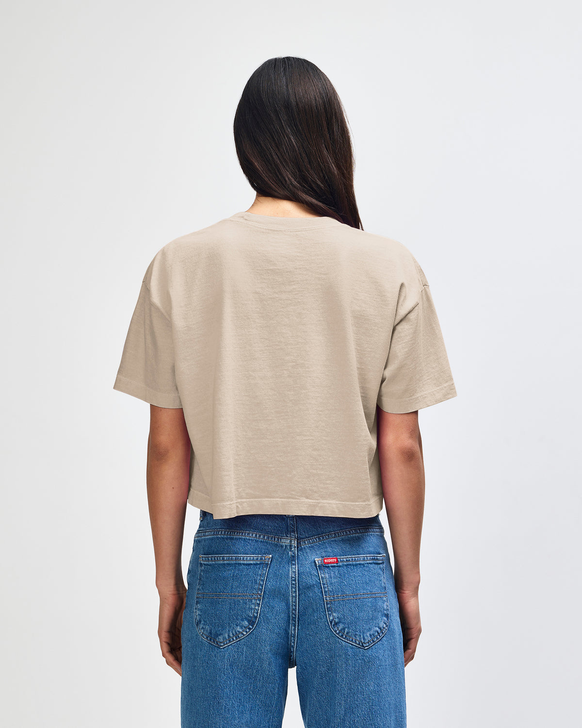 American Apparel Heavyweight Cotton Women's Garment Dyed Crop Boxy T-Shirt - Faded Bone