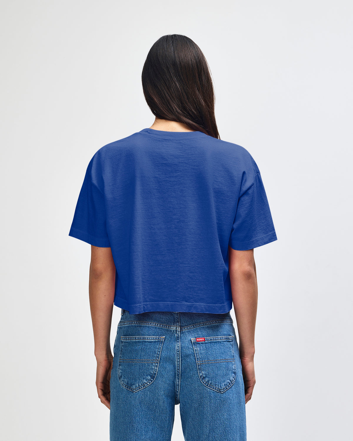 American Apparel Heavyweight Cotton Women's Garment Dyed Crop Boxy T-Shirt - Faded Lapis