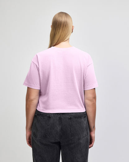 American Apparel Heavyweight Cotton Women's Garment Dyed Crop Boxy T-Shirt - Faded Powder Pink