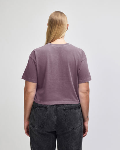 American Apparel Heavyweight Cotton Women's Garment Dyed Crop Boxy T-Shirt - Faded Smokey Violet