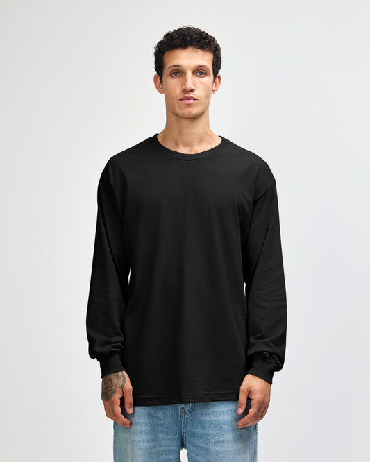 American Apparel Heavyweight Cotton Unisex Long Sleeve T-Shirt - Black