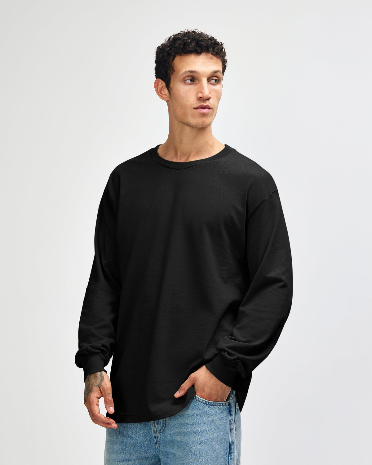 American Apparel Heavyweight Cotton Unisex Long Sleeve T-Shirt - Black