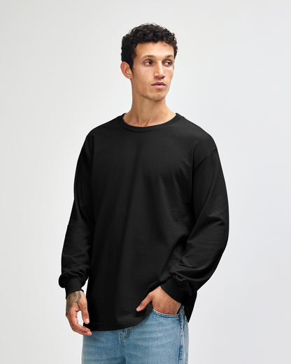 American Apparel Heavyweight Cotton Unisex Long Sleeve T-Shirt - Black
