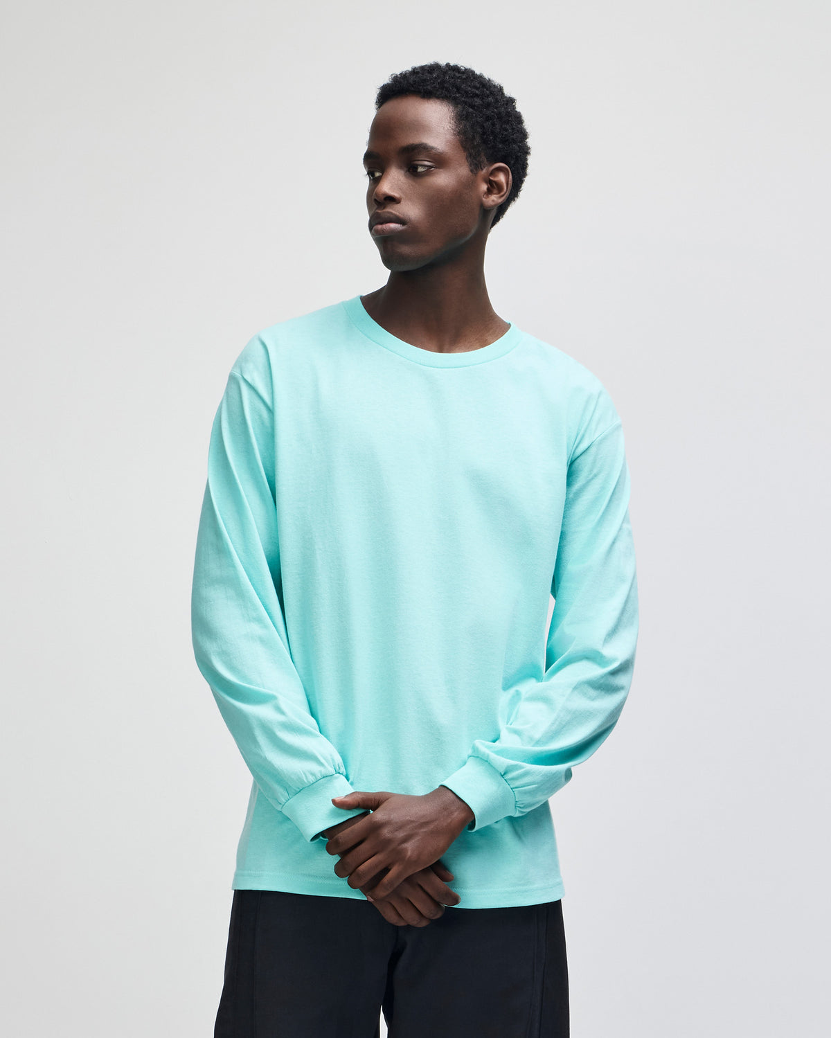 American Apparel Heavyweight Cotton Unisex Long Sleeve T-Shirt - Celadon