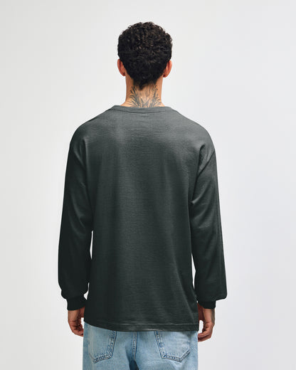 American Apparel Heavyweight Cotton Unisex Long Sleeve T-Shirt - Heather Charcoal