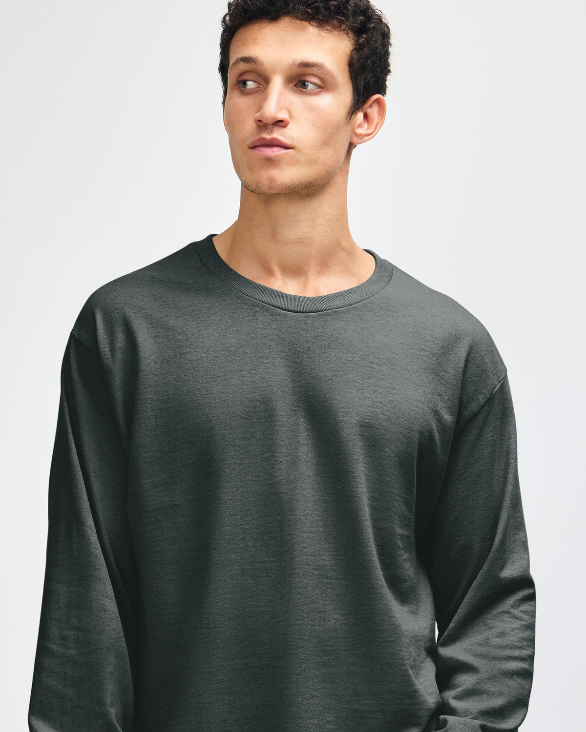 American Apparel Heavyweight Cotton Unisex Long Sleeve T-Shirt - Heather Charcoal
