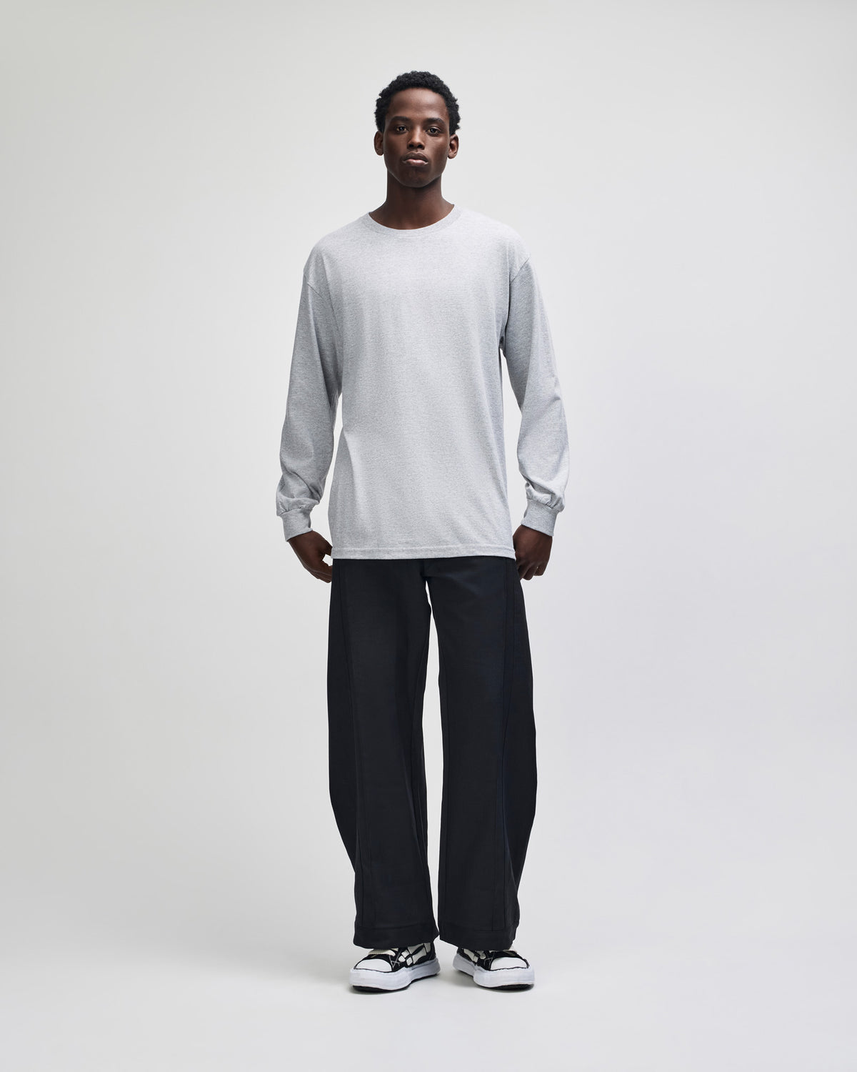 American Apparel Heavyweight Cotton Unisex Long Sleeve T-Shirt - Heather Grey