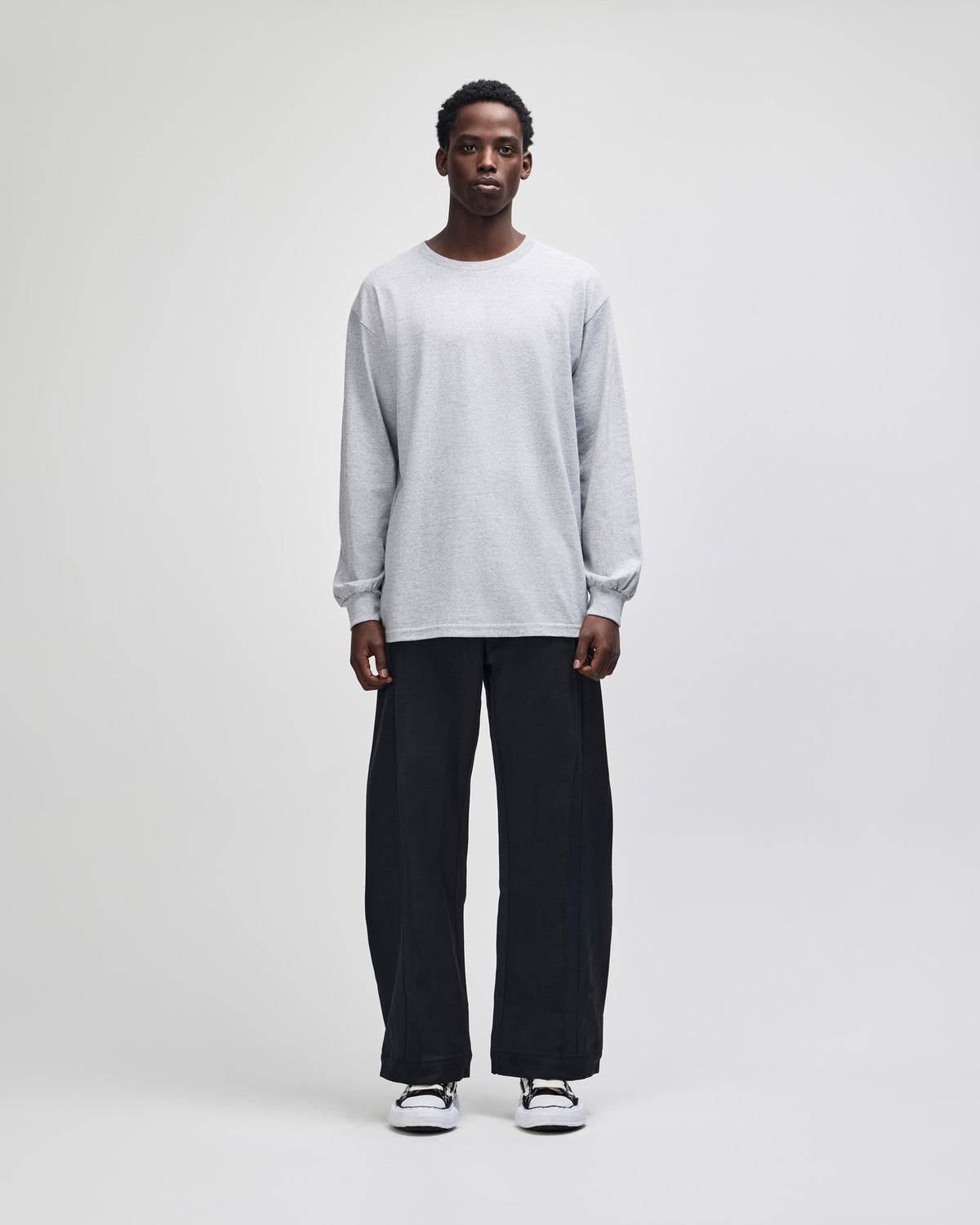 American Apparel Heavyweight Cotton Unisex Long Sleeve T-Shirt - Heather Grey