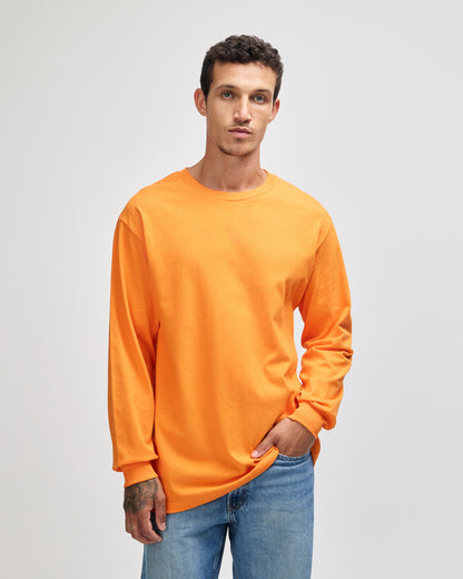 American Apparel Heavyweight Cotton Unisex Long Sleeve T-Shirt - Orange