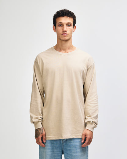 American Apparel Heavyweight Cotton Unisex Long Sleeve T-Shirt - Sand