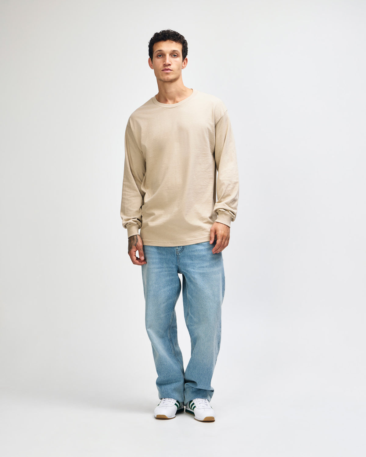 American Apparel Heavyweight Cotton Unisex Long Sleeve T-Shirt - Sand