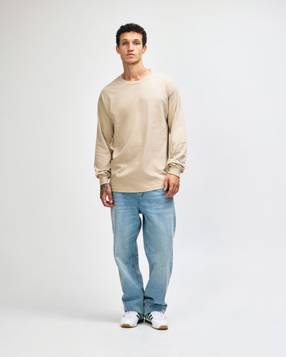 American Apparel Heavyweight Cotton Unisex Long Sleeve T-Shirt - Sand