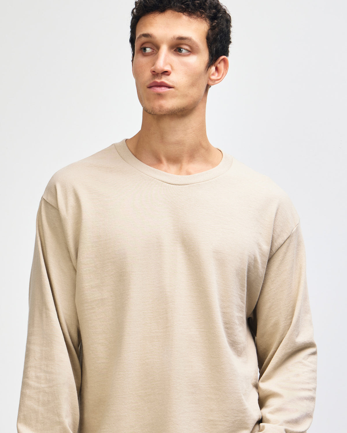 American Apparel Heavyweight Cotton Unisex Long Sleeve T-Shirt - Sand