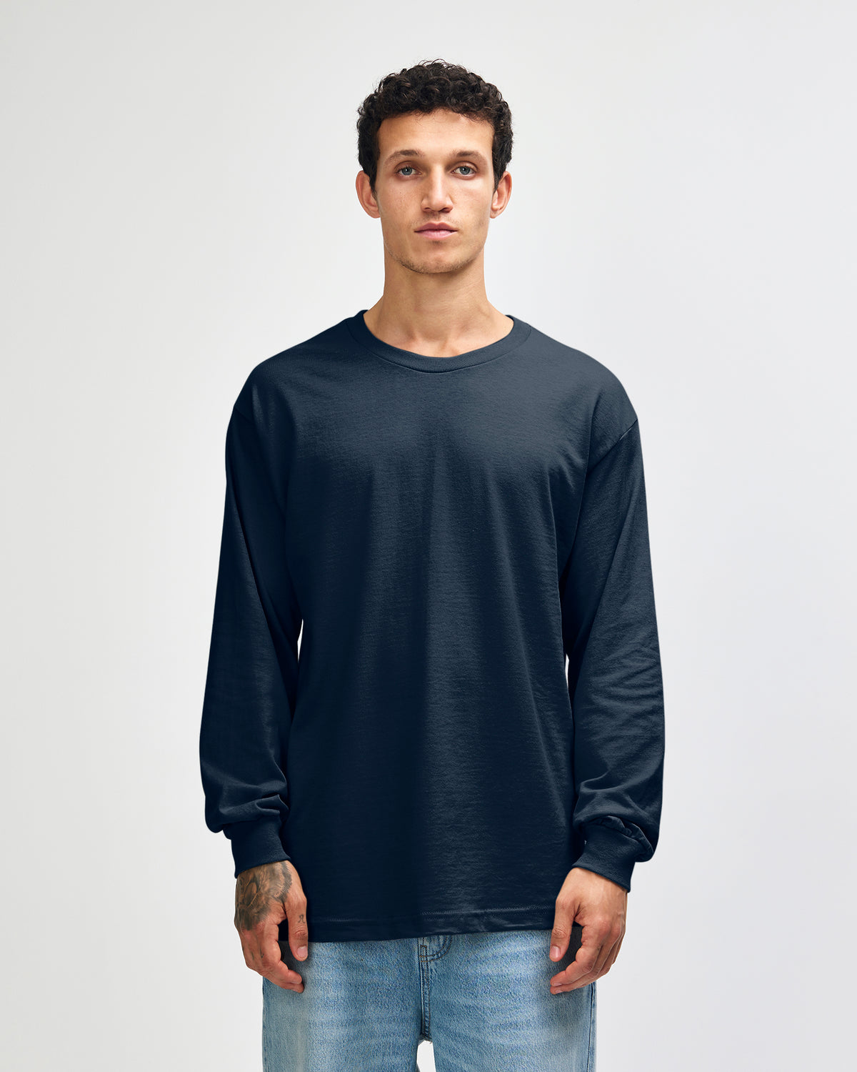 American Apparel Heavyweight Cotton Unisex Long Sleeve T-Shirt - True Navy