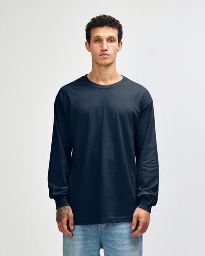 American Apparel Heavyweight Cotton Unisex Long Sleeve T-Shirt - True Navy