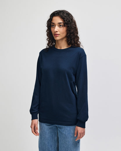 American Apparel Heavyweight Cotton Unisex Long Sleeve T-Shirt - True Navy