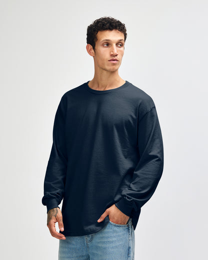 American Apparel Heavyweight Cotton Unisex Long Sleeve T-Shirt - True Navy