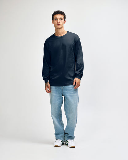 American Apparel Heavyweight Cotton Unisex Long Sleeve T-Shirt - True Navy