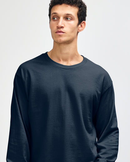 American Apparel Heavyweight Cotton Unisex Long Sleeve T-Shirt - True Navy