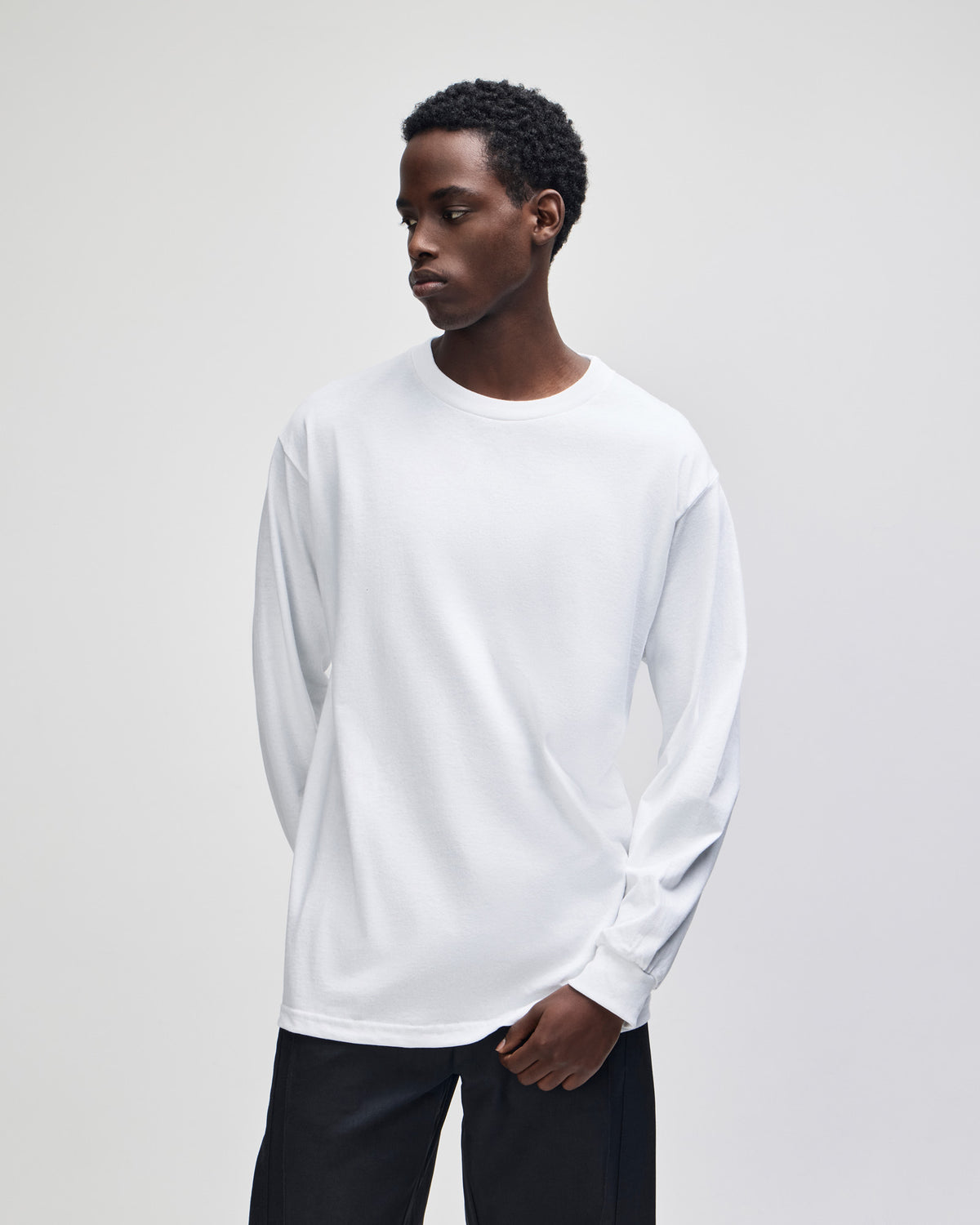 American Apparel Heavyweight Cotton Unisex Long Sleeve T-Shirt - White