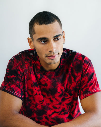 1390 Colortone® Crystal Wash Adult T-Shirt - Crystal Red Black