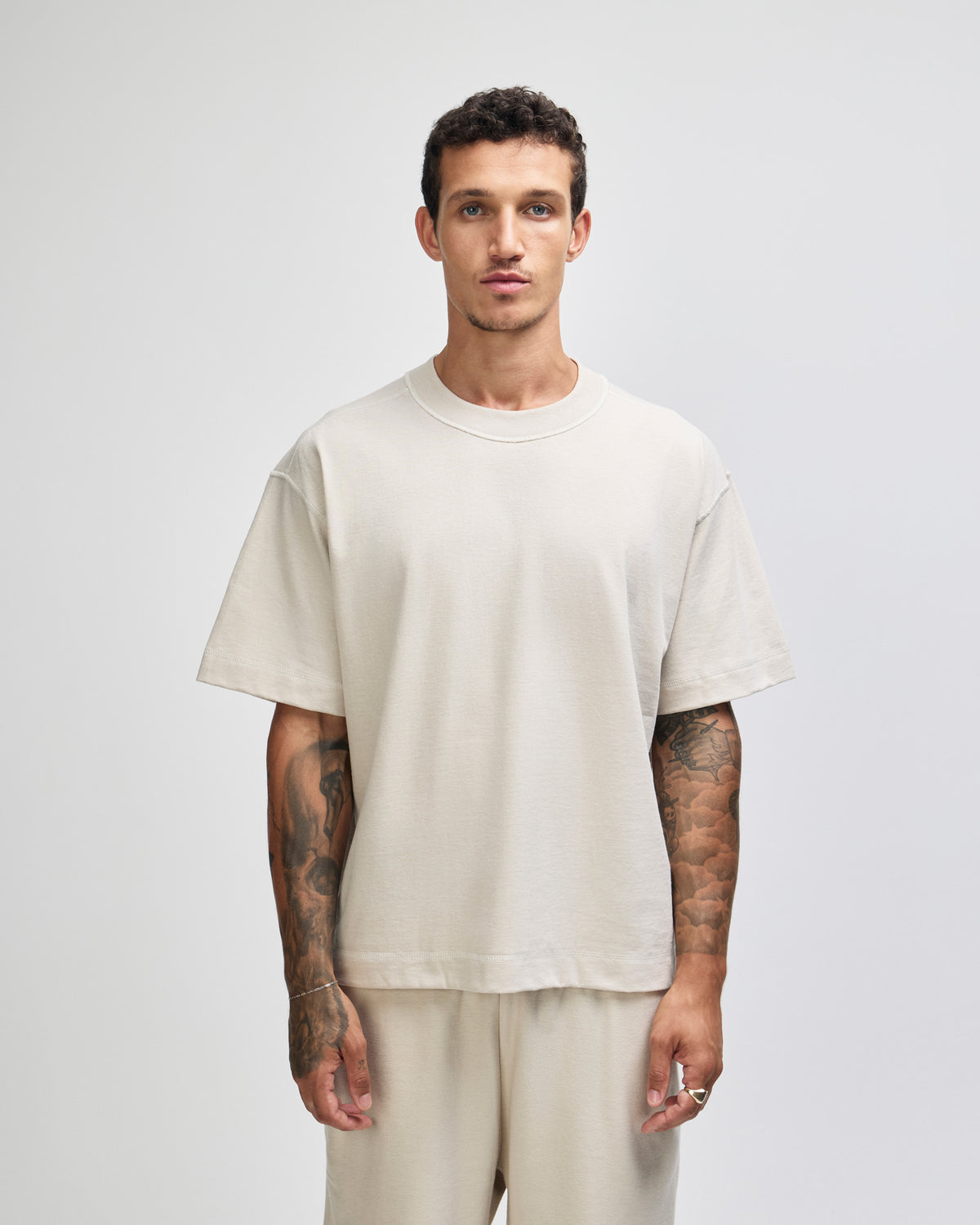 American Apparel Heavyweight Cotton Unisex Boxy T-Shirt - Bone