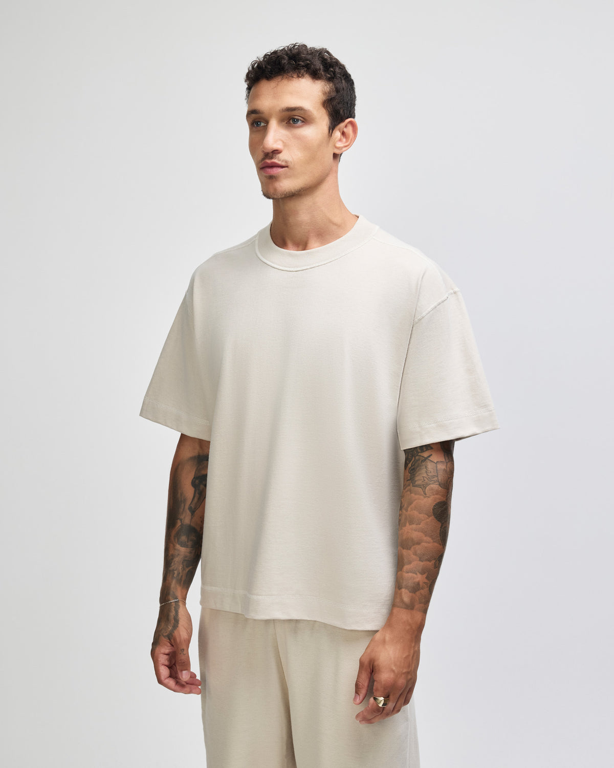 American Apparel Heavyweight Cotton Unisex Boxy T-Shirt - Bone