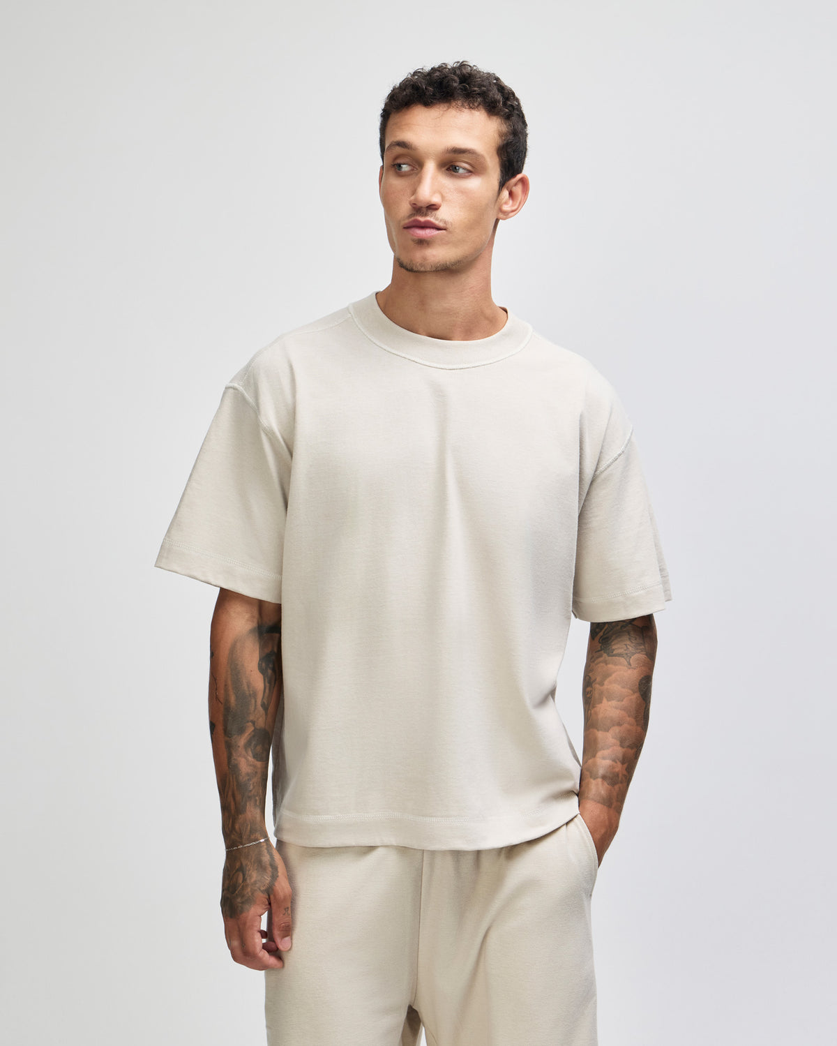 American Apparel Heavyweight Cotton Unisex Boxy T-Shirt - Bone