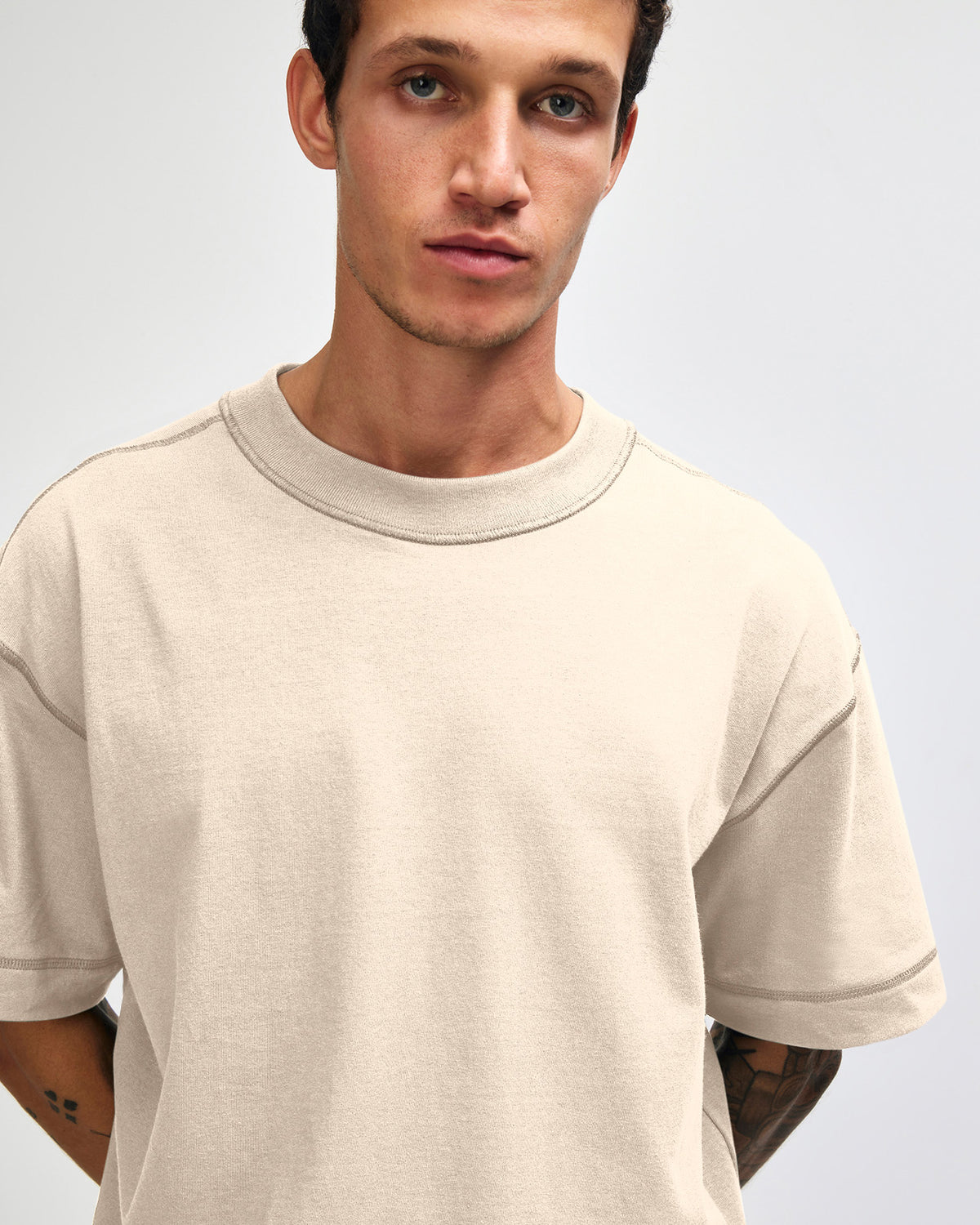 American Apparel Heavyweight Cotton Unisex Boxy T-Shirt - Bone