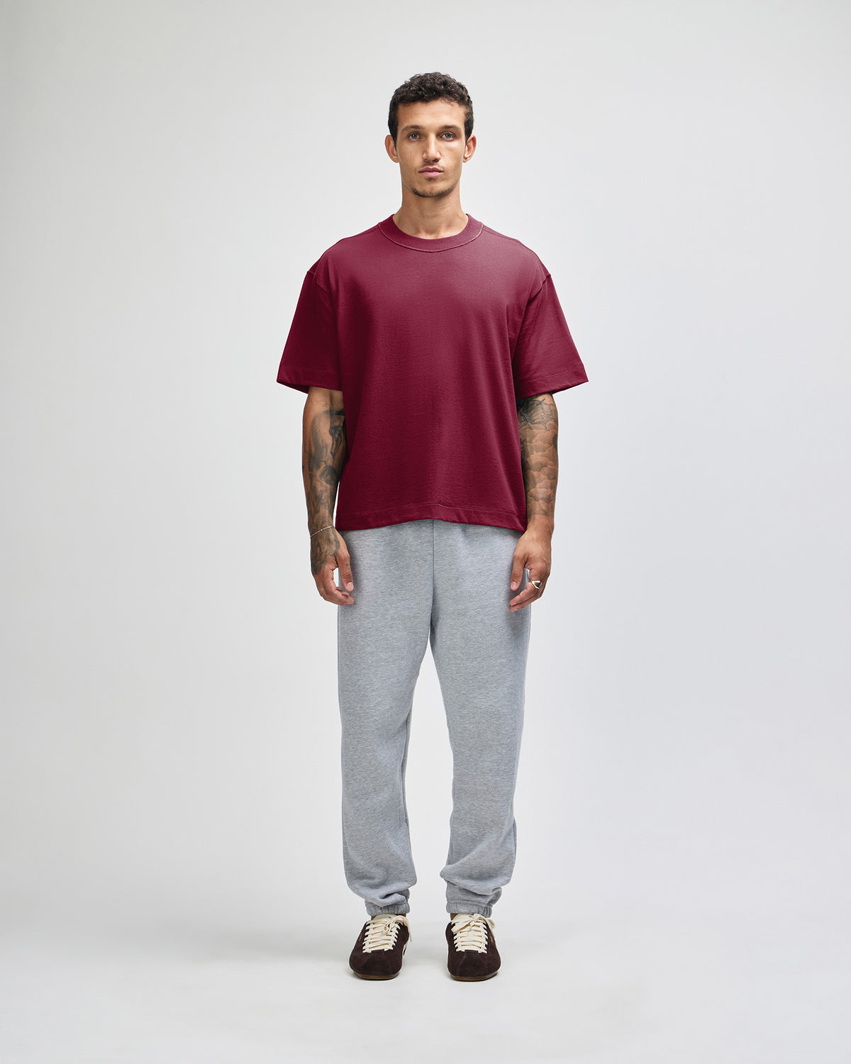 American Apparel Heavyweight Cotton Unisex Boxy T-Shirt - Burgundy