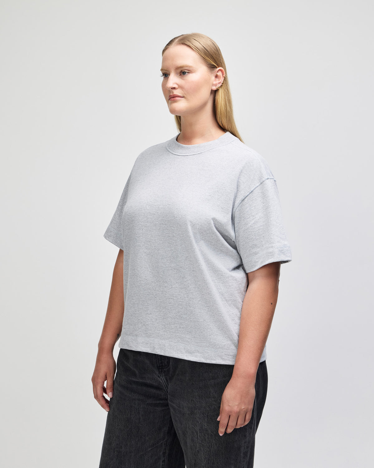 American Apparel Heavyweight Cotton Unisex Boxy T-Shirt - Heather Grey