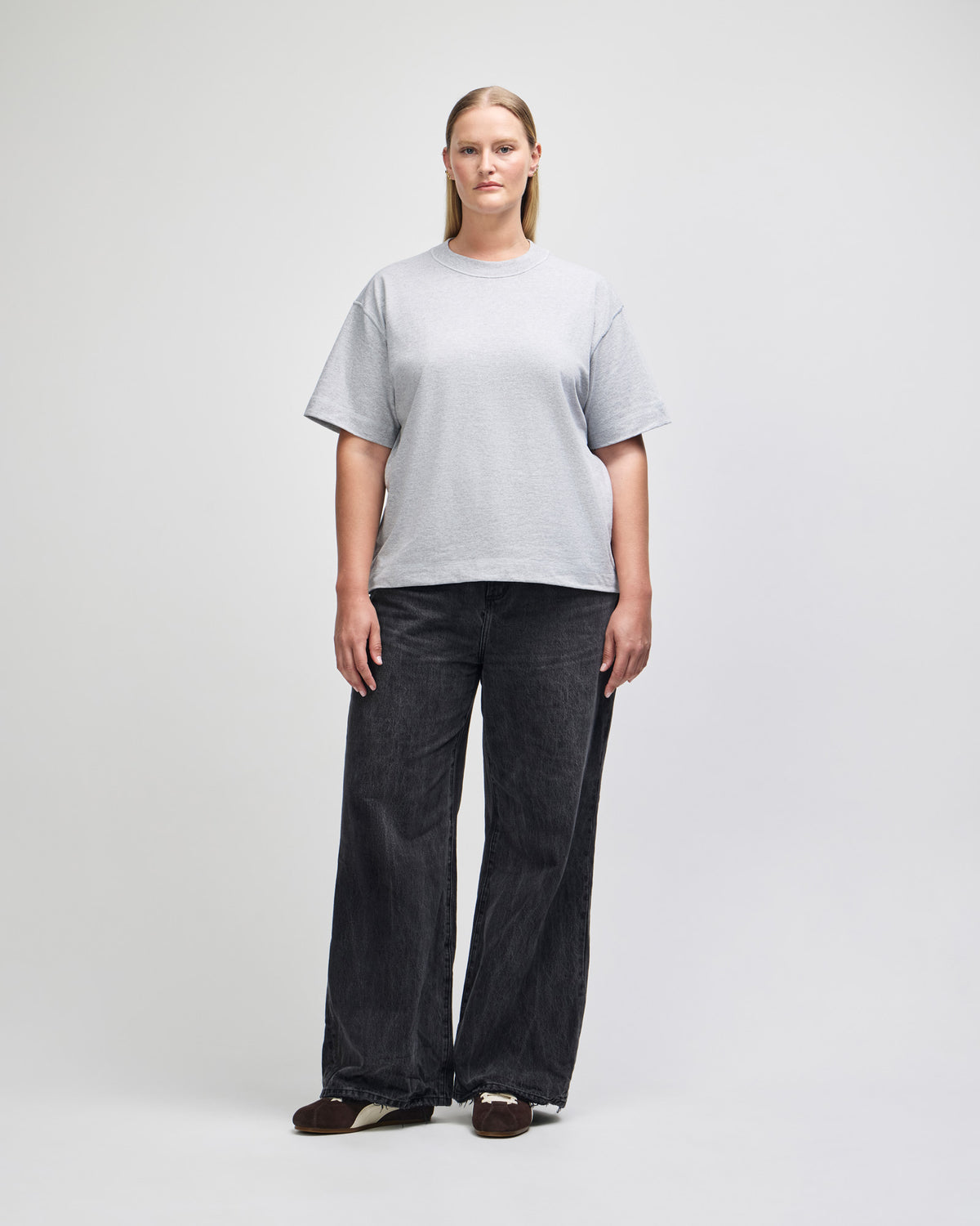 American Apparel Heavyweight Cotton Unisex Boxy T-Shirt - Heather Grey