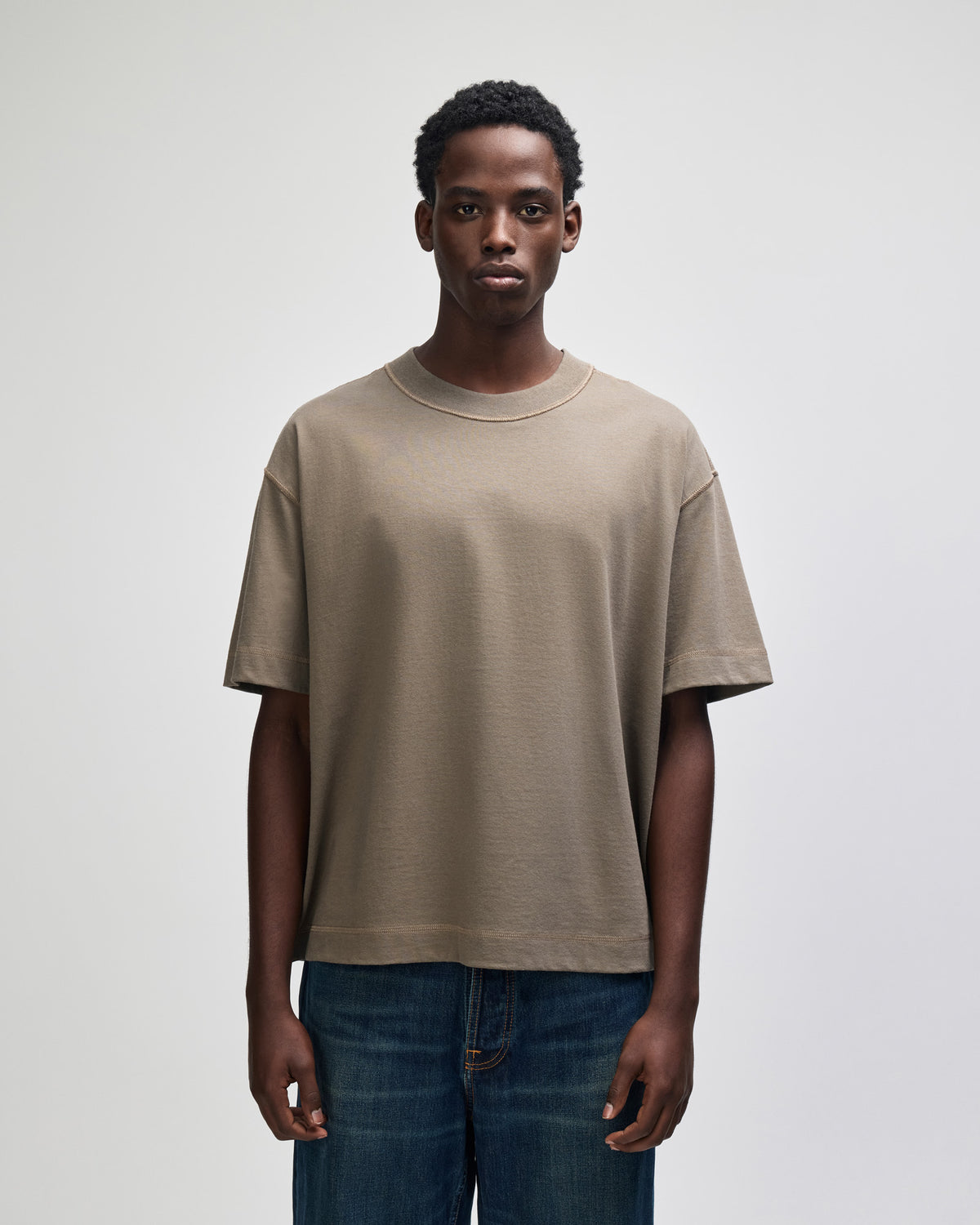 American Apparel Heavyweight Cotton Unisex Boxy T-Shirt - Mushroom