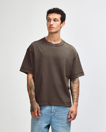 American Apparel Heavyweight Cotton Unisex Boxy T-Shirt - Mushroom