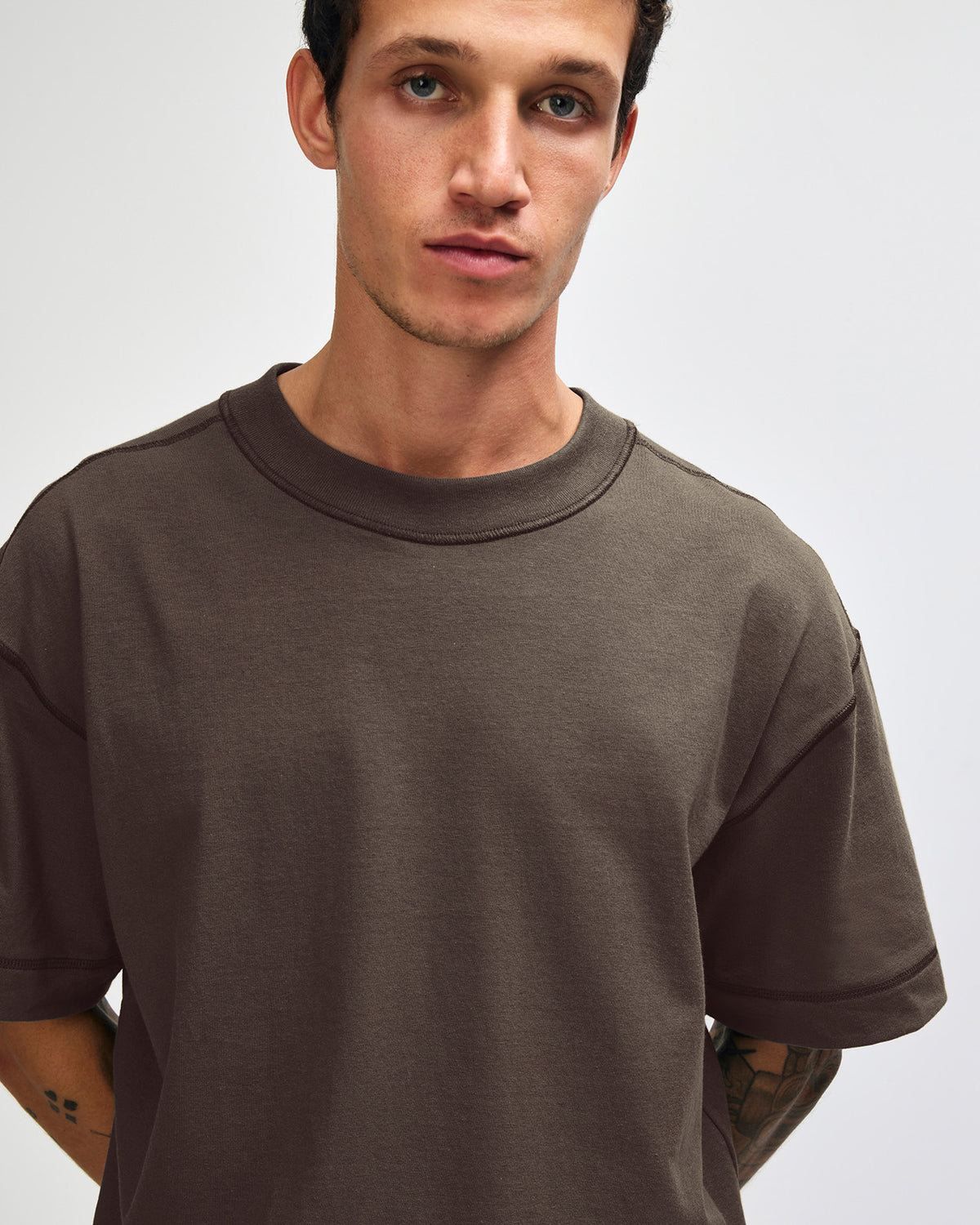 American Apparel Heavyweight Cotton Unisex Boxy T-Shirt - Mushroom