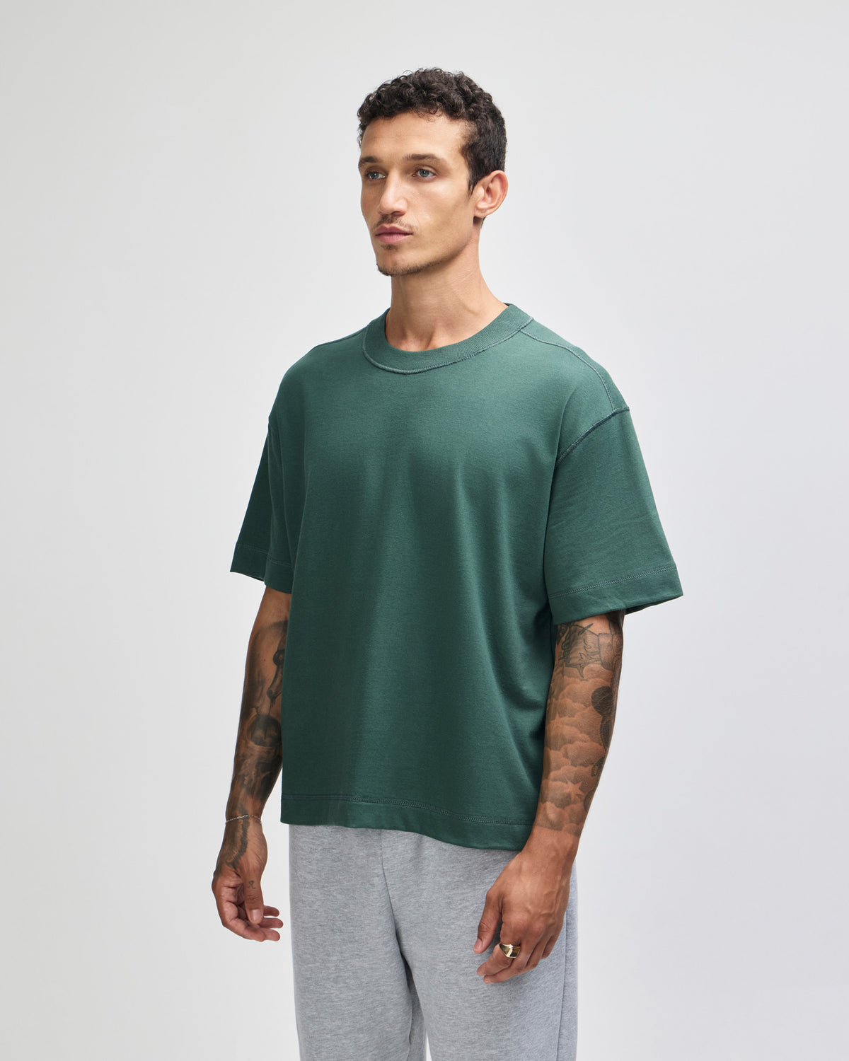 American Apparel Heavyweight Cotton Unisex Boxy T-Shirt - Pine