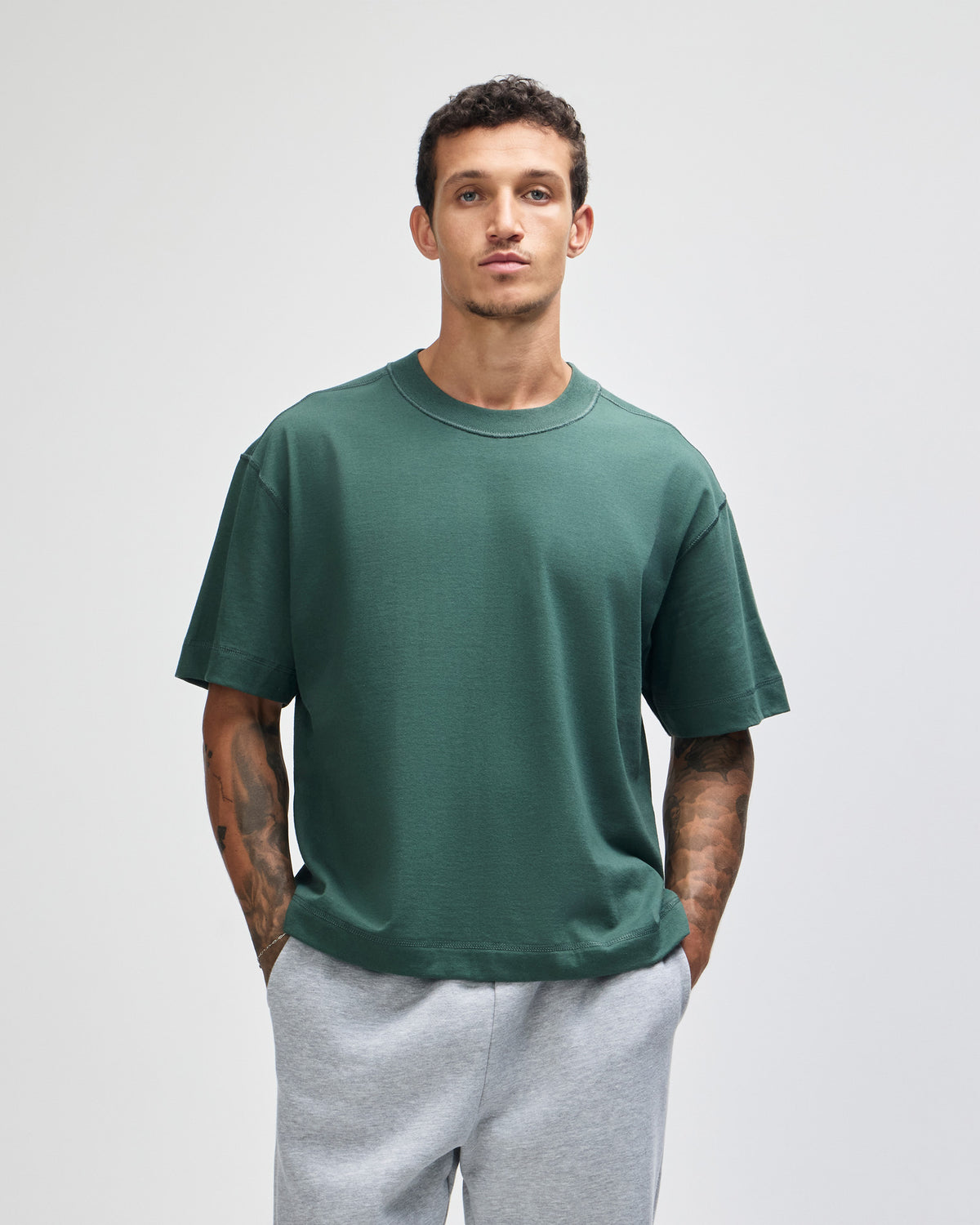 American Apparel Heavyweight Cotton Unisex Boxy T-Shirt - Pine