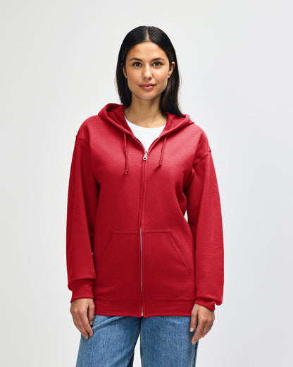 Gildan Heavy Blend Adult Full Zip Hooded Sweatshirt - Red