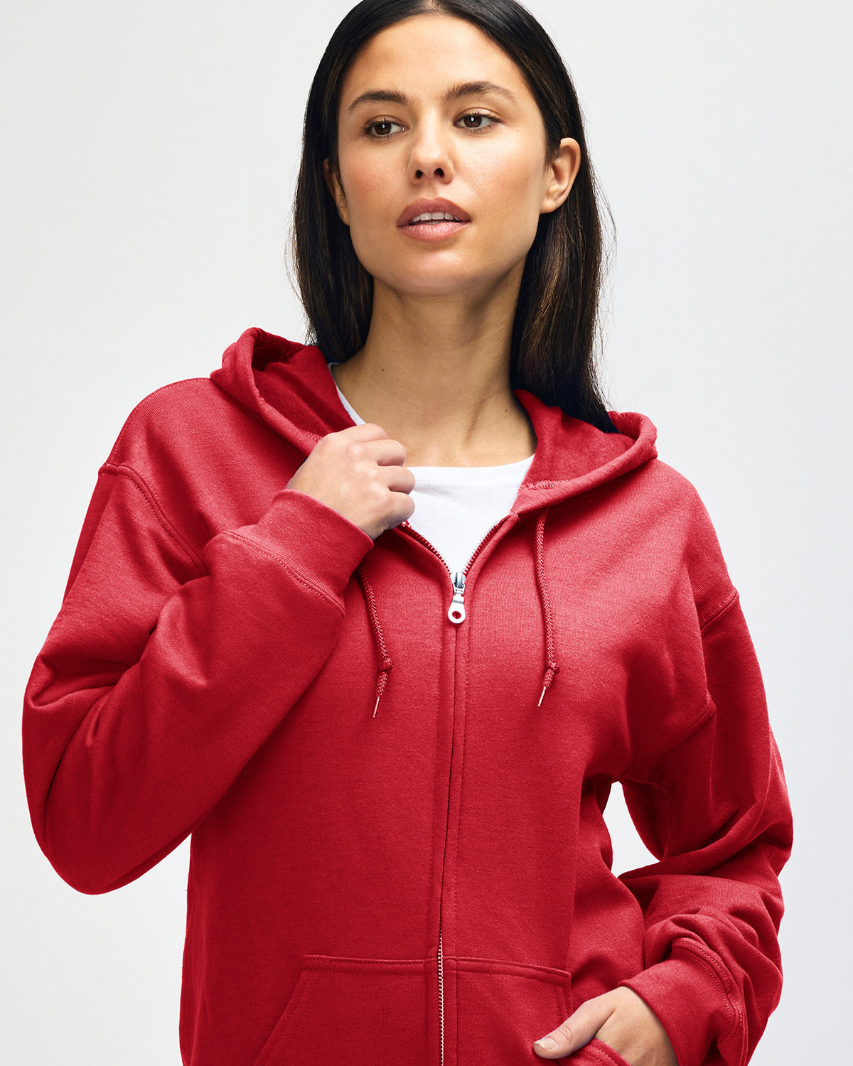 Gildan Heavy Blend Adult Full Zip Hooded Sweatshirt - Red