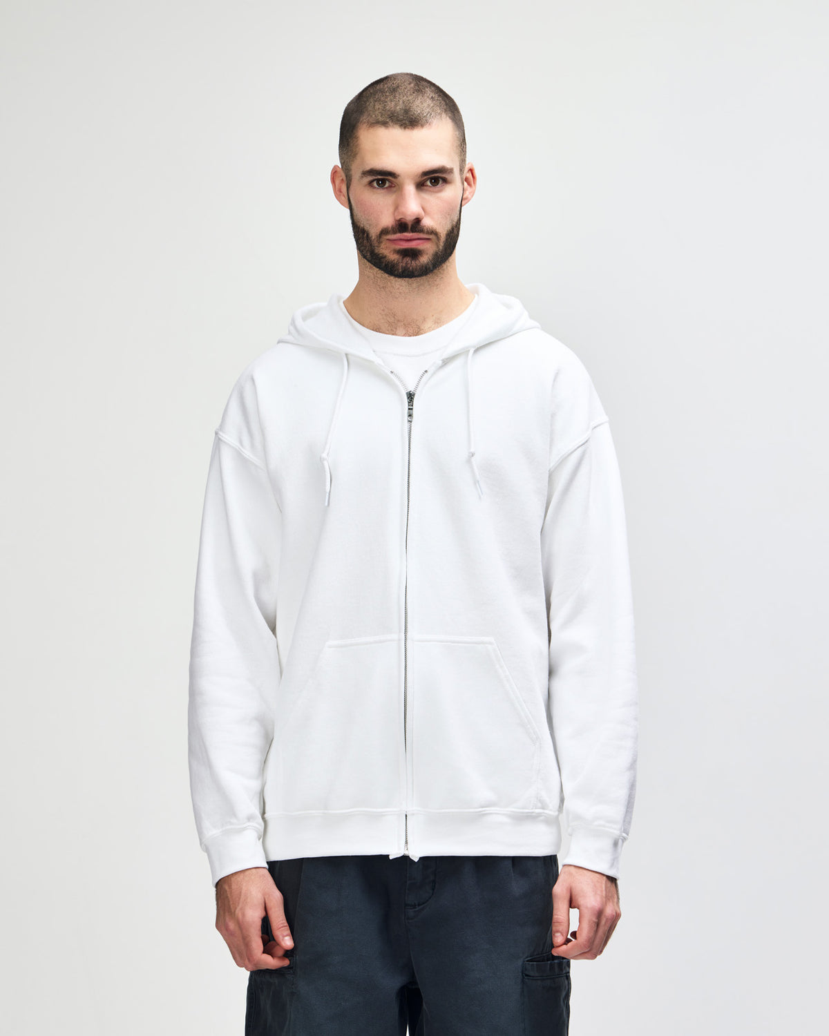 Gildan Heavy Blend Adult Full Zip Hooded Sweatshirt - White