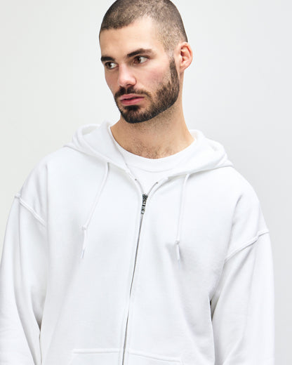 Gildan Heavy Blend Adult Full Zip Hooded Sweatshirt - White