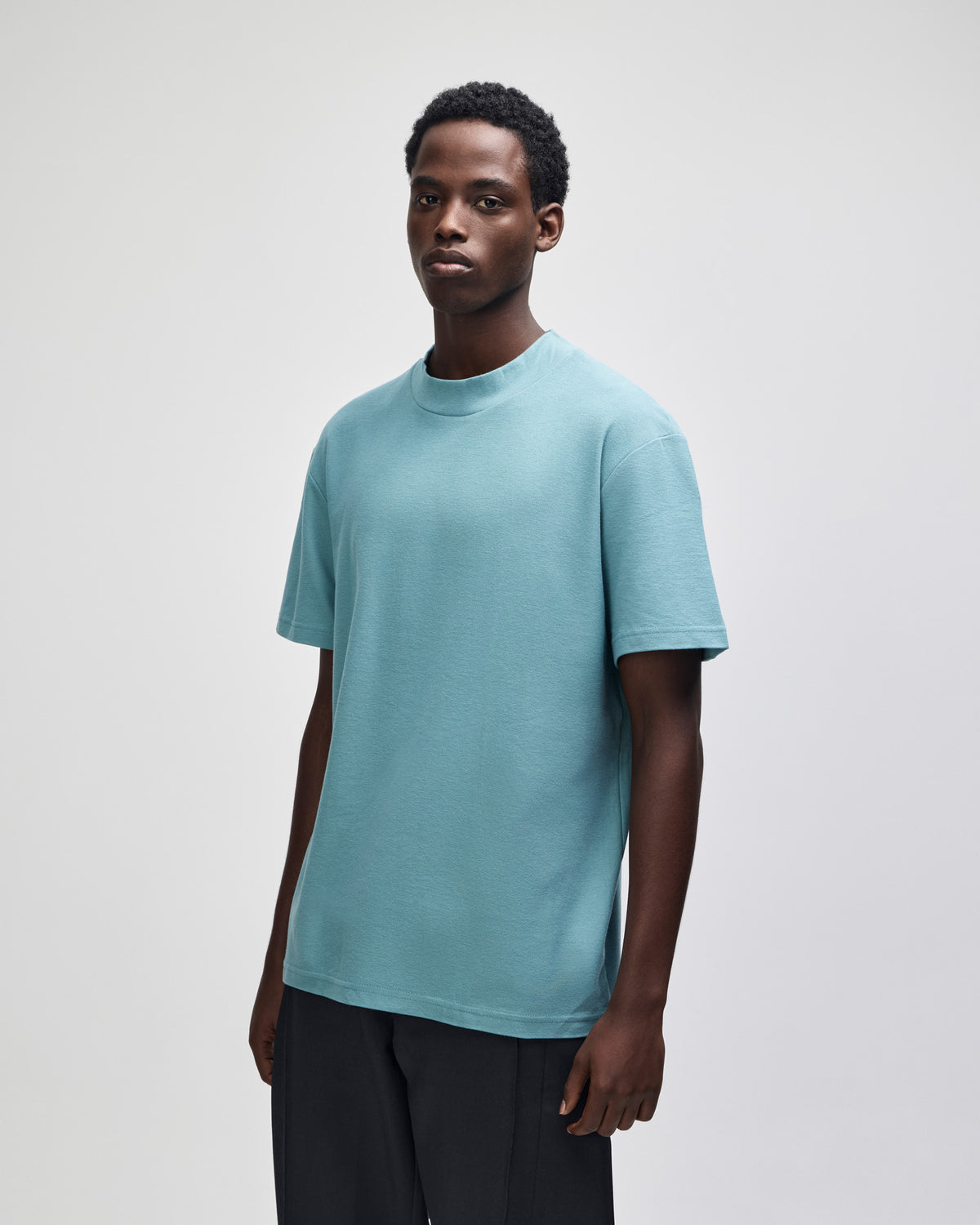 American Apparel Unisex Pique Mockneck T-shirt - Arctic
