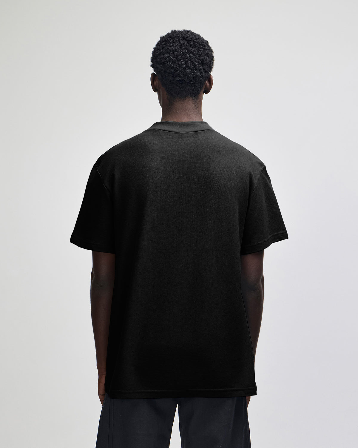 American Apparel Unisex Pique Mockneck T-shirt - Black