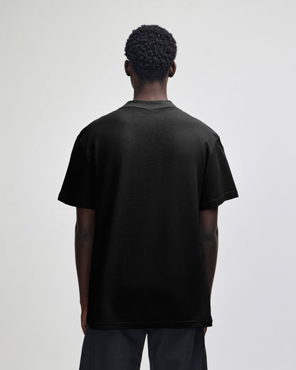 American Apparel Unisex Pique Mockneck T-shirt - Black