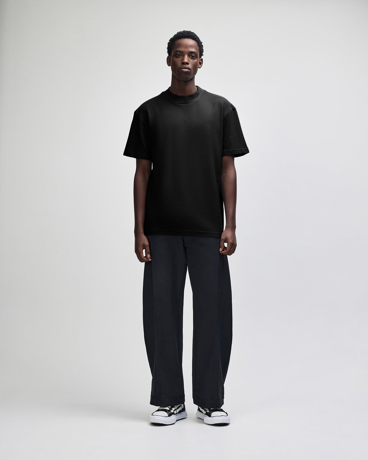 American Apparel Unisex Pique Mockneck T-shirt - Black
