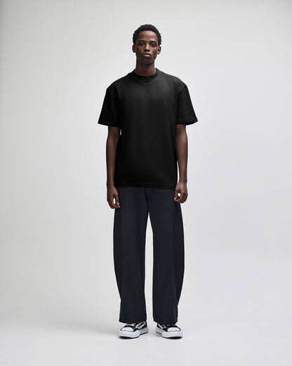 American Apparel Unisex Pique Mockneck T-shirt - Black