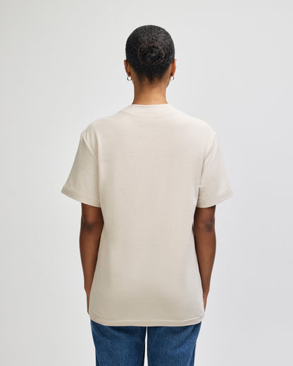 American Apparel Unisex Pique Mockneck T-shirt - Bone