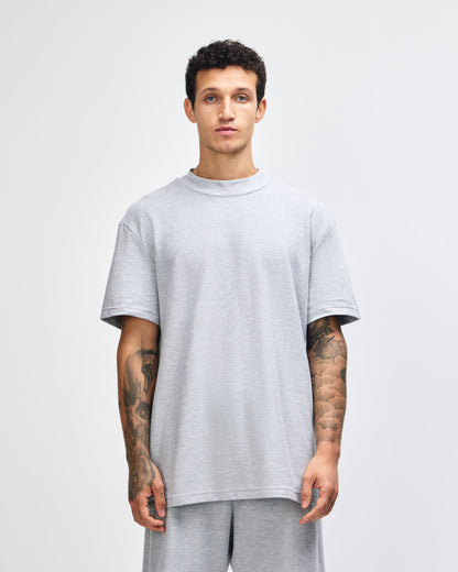 American Apparel Unisex Pique Mockneck T-shirt - Heather Grey