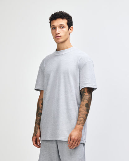 American Apparel Unisex Pique Mockneck T-shirt - Heather Grey